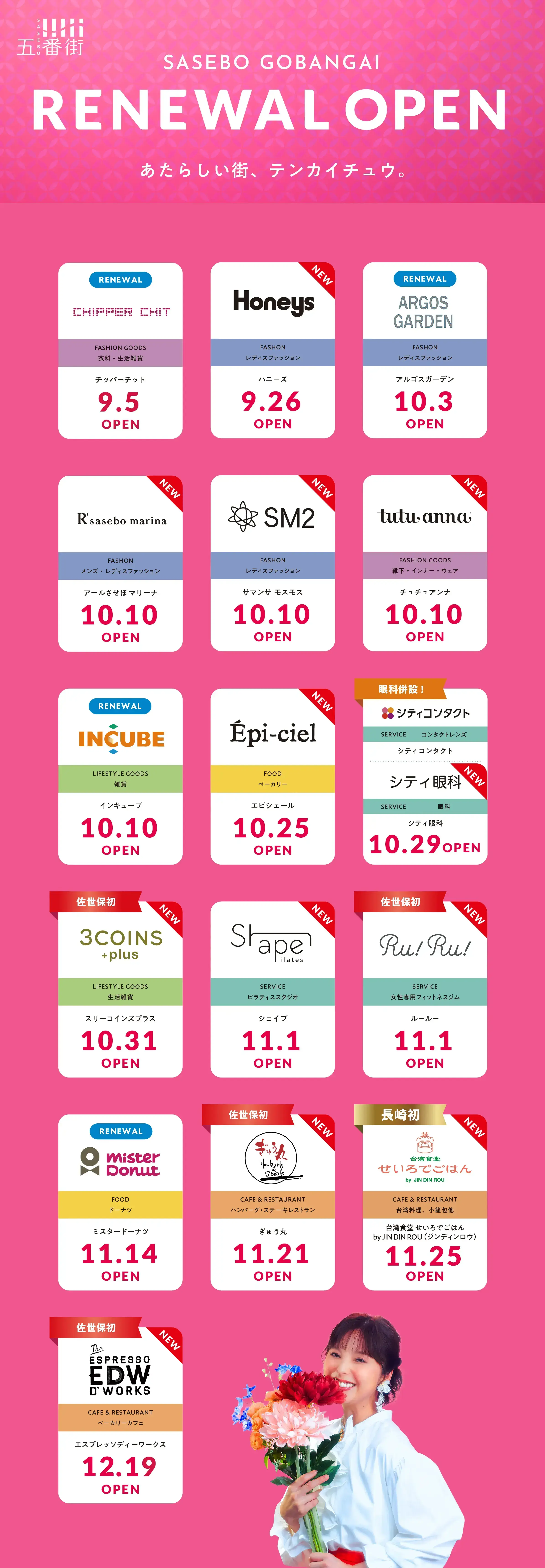 SASEBO GOBANGAI RENEWAL OPEN させぼ五番街リニューアルオープン！！ あたらしい街、シンテンチュウ。